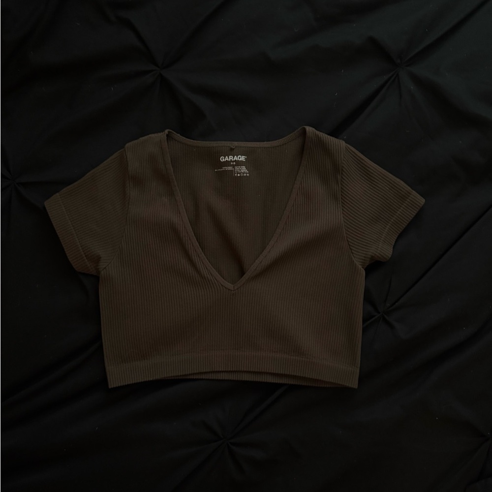 Garage Women's Black Ribbed Crop Top